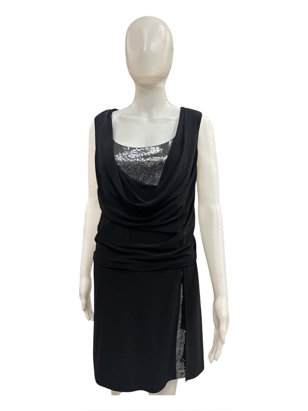 Scarlett Nite Black Dress with Silver Sequin Insets Size M